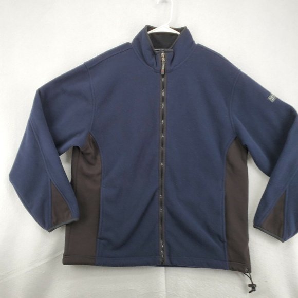 IZOD Jacket Men's Long Sleeve Full Zip High Neck Elastic at Waist/Wrists Blue L - Picture 2 of 12